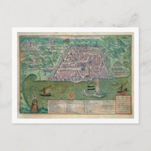 Kaart van Algiers, van "Civitates Orbis Terrarum"