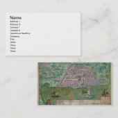 Kaart van Algiers, van "Civitates Orbis Terrarum" Visitekaartje (Voorkant / Achterkant)