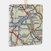  kaart van Aliquippa PA Keramisch Ornament (Rechts)