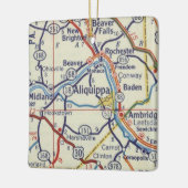  kaart van Aliquippa PA Keramisch Ornament (Links)
