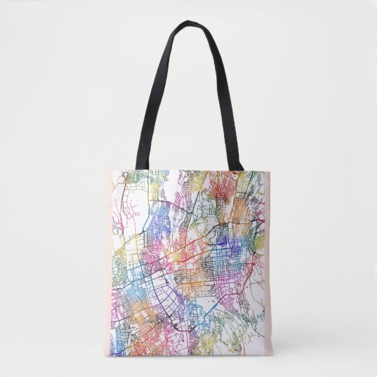 Kaart van Almaty Kazachstan Tote Bag (Voorkant)