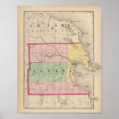 Kaart van Alpena County, Michigan Poster (Voorkant)