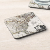 KAART VAN AMERIKA, 1809 BIER ONDERZETTER (Linkerzijde)