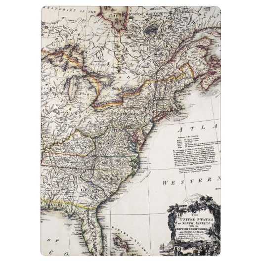 KAART VAN AMERIKA, 1809 KLEMBORD (Achterkant)