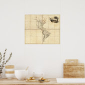 Kaart van Amerika door A Arrowsmith Poster (Keuken)