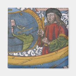 Kaart van Amerika met Ontdekkingsreiziger Amerigo  Magneet