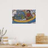 Kaart van Amerika met Ontdekkingsreiziger Amerigo  Poster (Keuken)