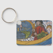 Kaart van Amerika met Ontdekkingsreiziger Amerigo  Sleutelhanger (Achterkant)