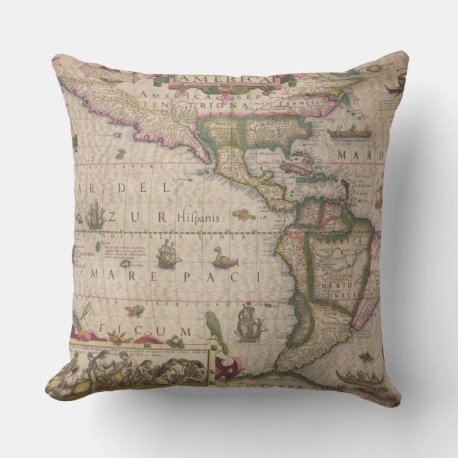 Kaart van Amerika, van de Mercator 'Atlas', pub. d Kussen (Voorkant)