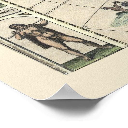 Kaart van Amerika van Frederick de Wit 1660 Poster (Hoek)