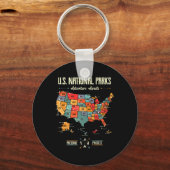 Kaart van Amerikaanse nationale parken Behoud Besc Sleutelhanger (Voorkant)