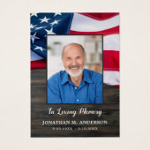 Kaart van Amerikaanse vlagveteraan Memorial Funera (Voorkant)