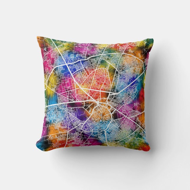 Kaart van Amritsar Punjab Kussen (Voorkant)