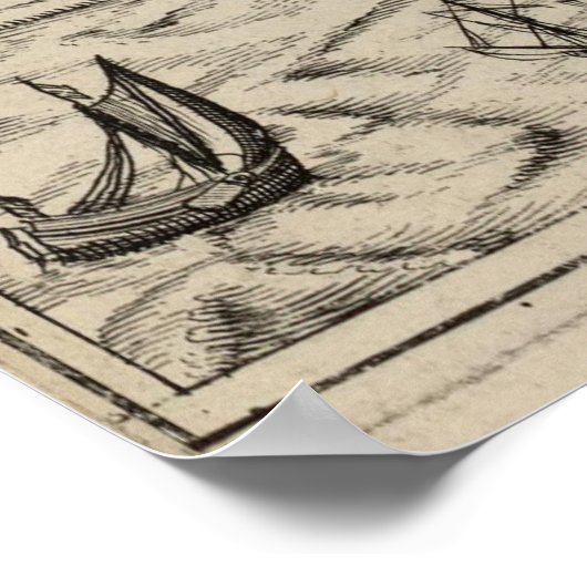  kaart van Amsterdam (1614) Poster (Hoek)