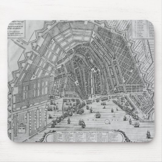Kaart van Amsterdam, 1662 Muismat (Voorkant)