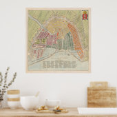 kaart van Amsterdam (1835) Poster (Keuken)