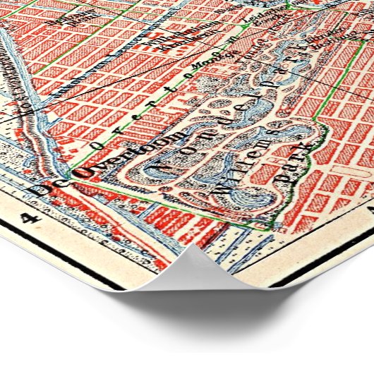  kaart van Amsterdam (1905) (2) Poster (Hoek)