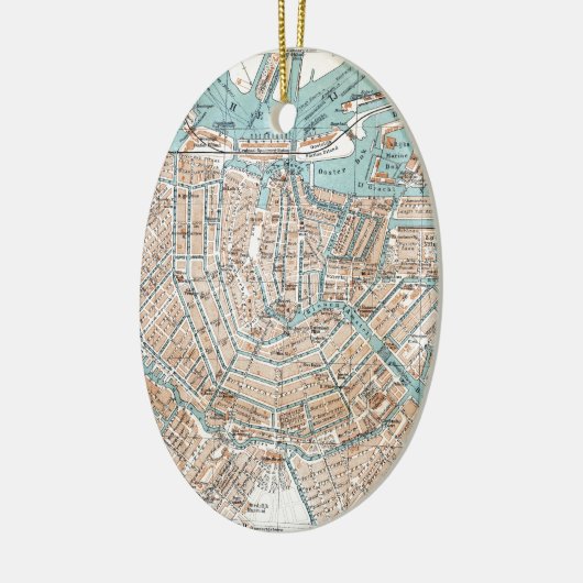  kaart van Amsterdam (1905) Keramisch Ornament (Links)