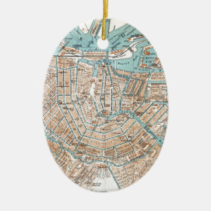 kaart van Amsterdam (1905) Keramisch Ornament