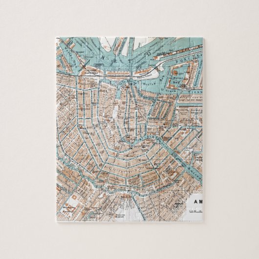  kaart van Amsterdam (1905) Legpuzzel (Verticaal)