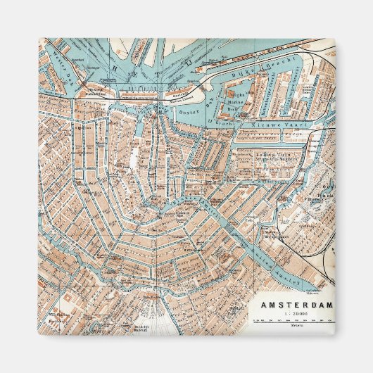  kaart van Amsterdam (1905) Magneet (Voorkant)