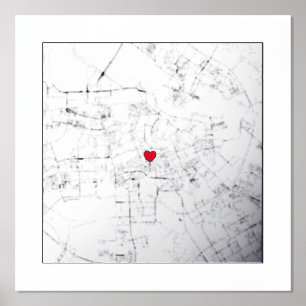 Kaart van Amsterdam, Nederland Modern Elegant Gift Folie Afdrukken