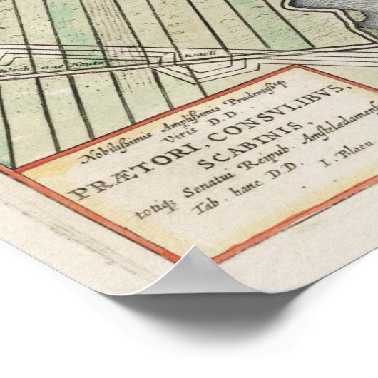 kaart van Amsterdam Poster (Hoek)