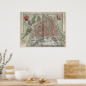  kaart van Amsterdam Poster (Keuken)