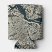 kaart van Amsterdam: Retro Minimalist Blikjeskoeler (Achterkant)