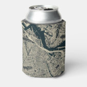 kaart van Amsterdam: Retro Minimalist Blikjeskoeler (Blikje Achterkant)