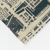 kaart van Amsterdam: Retro Minimalist Fleece Deken (Hoek)