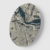 kaart van Amsterdam: Retro Minimalist Grote Klok (Hoek)