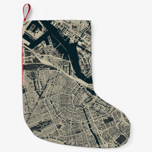 kaart van Amsterdam: Retro Minimalist Kleine Kerstsok