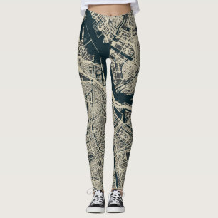 kaart van Amsterdam: Retro Minimalist Leggings