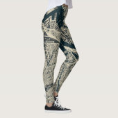  kaart van Amsterdam: Retro Minimalist Leggings (Rechts)