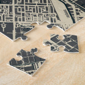 kaart van Amsterdam: Retro Minimalist Legpuzzel (Zijkant)