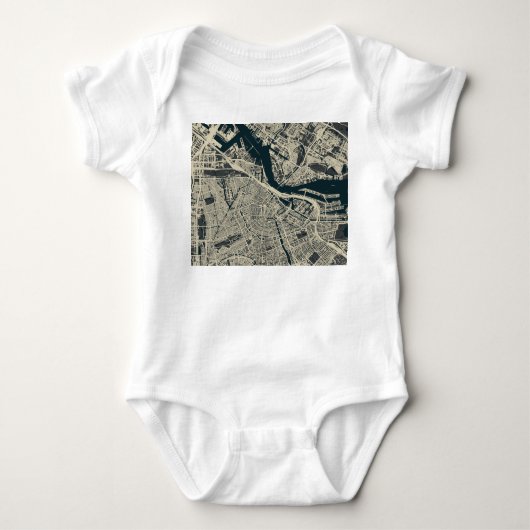  kaart van Amsterdam: Retro Minimalist Romper (Voorkant)