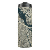  kaart van Amsterdam: Retro Minimalist Thermosbeker (Voorkant)