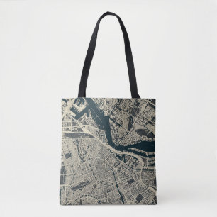 kaart van Amsterdam: Retro Minimalist Tote Bag