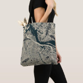 kaart van Amsterdam: Retro Minimalist Tote Bag (Dichtbij)