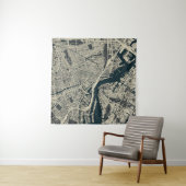 kaart van Amsterdam: Retro Minimalist Wandkleed (In Situ (horizontaal))