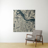 kaart van Amsterdam: Retro Minimalist Wandkleed (In situ)