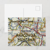  kaart van Anaconda Montana (Voorkant / Achterkant)