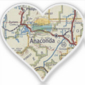  kaart van Anaconda Montana Sticker (Voorkant)