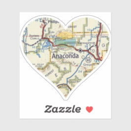 kaart van Anaconda Montana Sticker