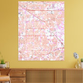 Kaart van Anaheim & Garden Grove (1965) Canvas Afdruk (Insitu (Woonkamer))