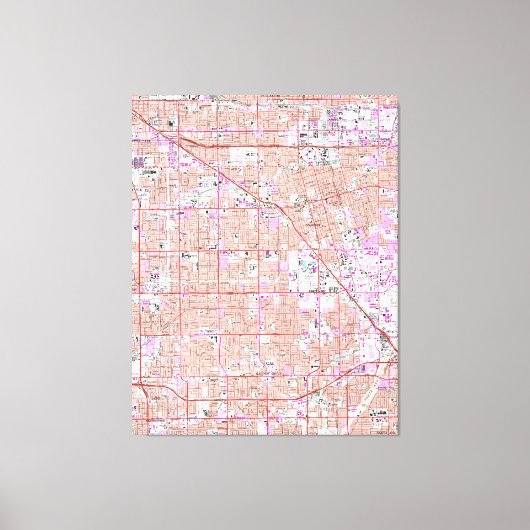 Kaart van Anaheim & Garden Grove (1965) Canvas Afdruk (Voorkant)