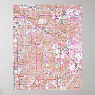 Kaart van Anaheim & Garden Grove (1965) Poster