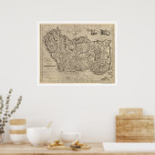 Kaart van Ancient Ireland door Mercator 1580 Poster (Keuken)
