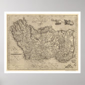 Kaart van Ancient Ireland door Mercator 1580 Poster (Voorkant)